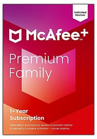 McAfee+ Premium Family Antivirus And Internet Security Software, Unlimited Devices, 1-Year Subscription