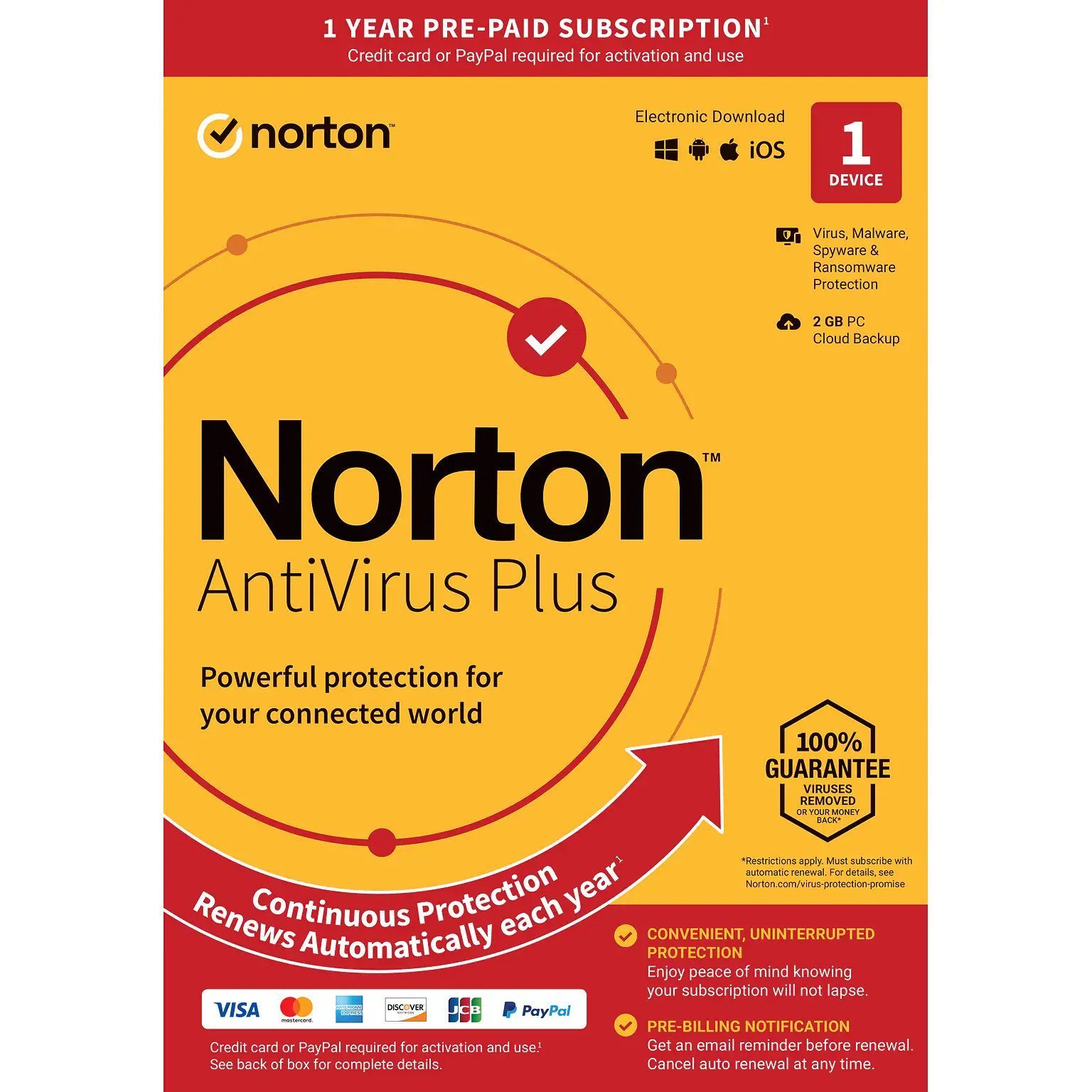 Norton AntiVirus Plus for 1 Device , 1Year