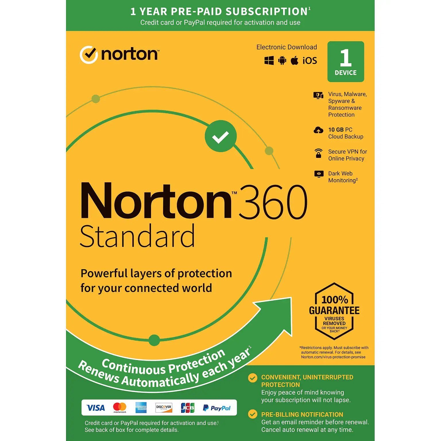 Norton 360 Standard for 1 Device, 1Year