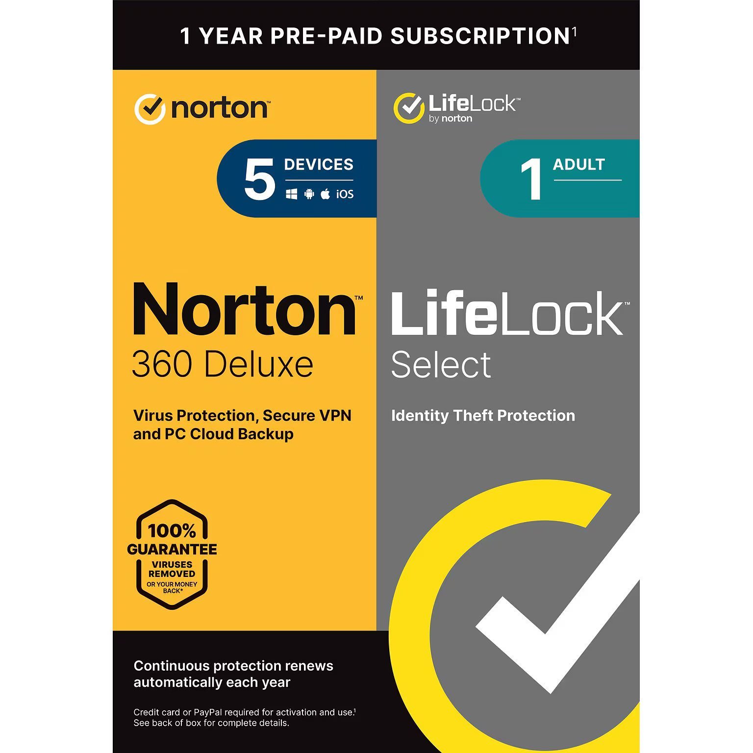Norton 360 Deluxe with LifeLock Select for 5 Devices