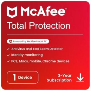 McAfee Total Protection 2025 | 1 Device, 3 Years | Antivirus Internet Security Software | Scam Protection